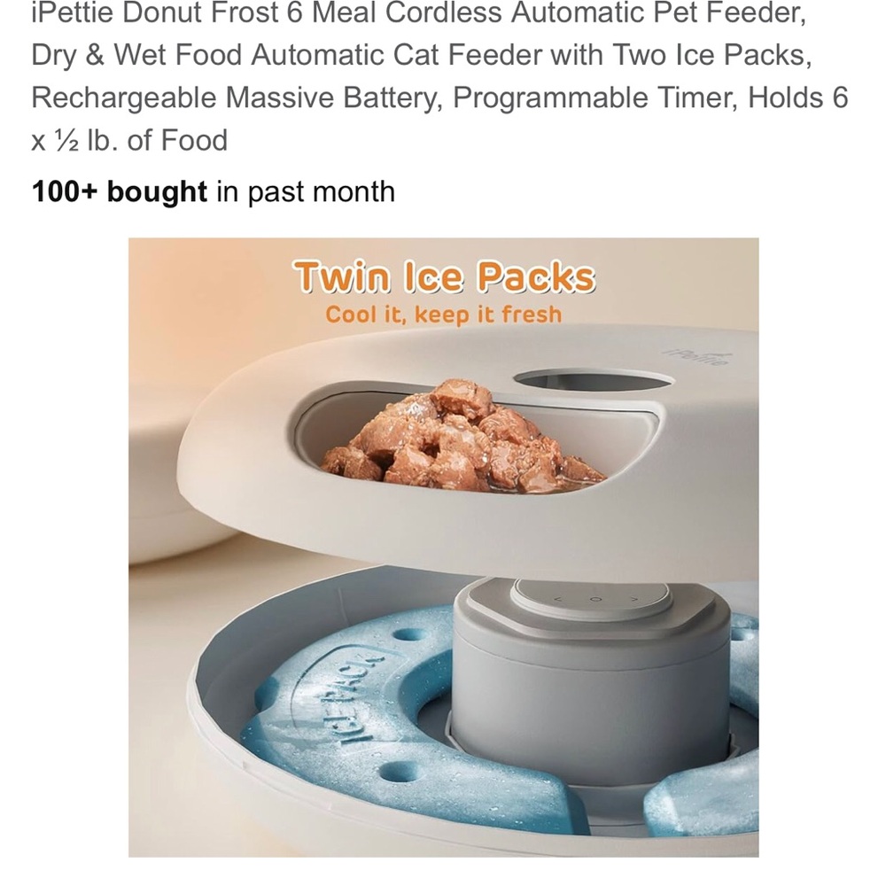 iPettie Automatic Pet Feeder - White - Picture 3 of 6